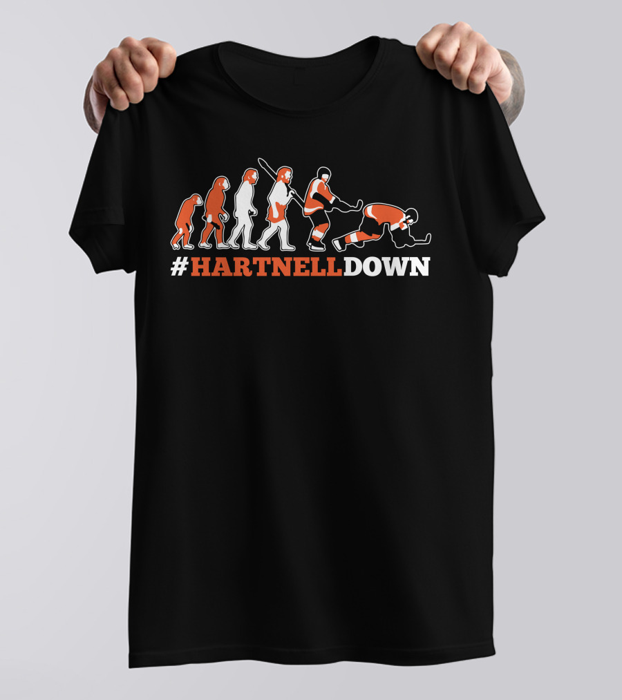 HARTNELLDOWN Evolution Hockey Humor T-Shirt
