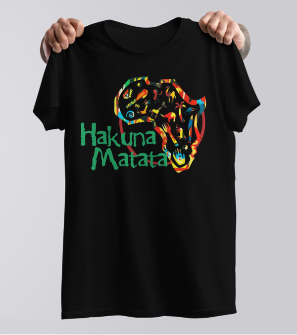 Hakuna Matata Colorful African Safari Animals And Continent T-Shirt