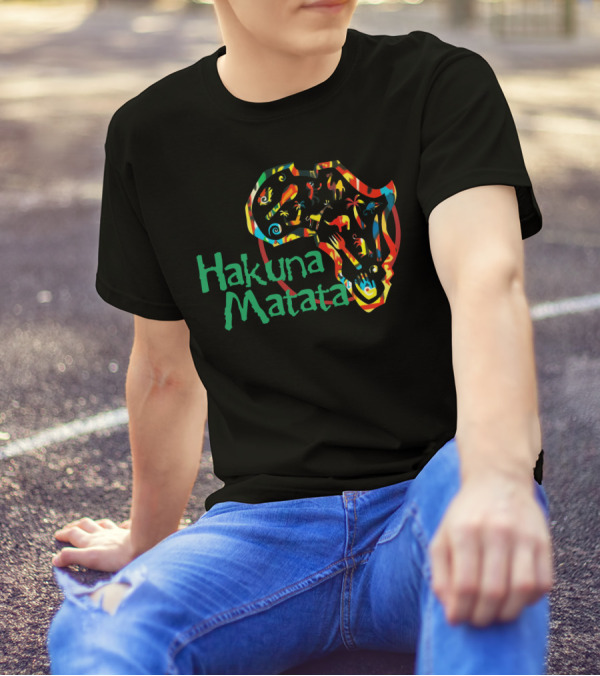 Hakuna Matata Colorful African Safari Animals And Continent T-Shirt