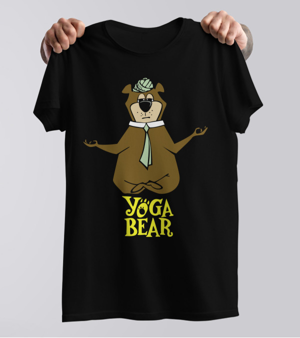 Yoga Bear Meditating With Funny Hat And Tie T-Shirt