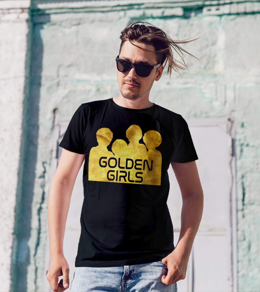 Golden Girls Silhouette Portrait Gold Texture T-Shirt