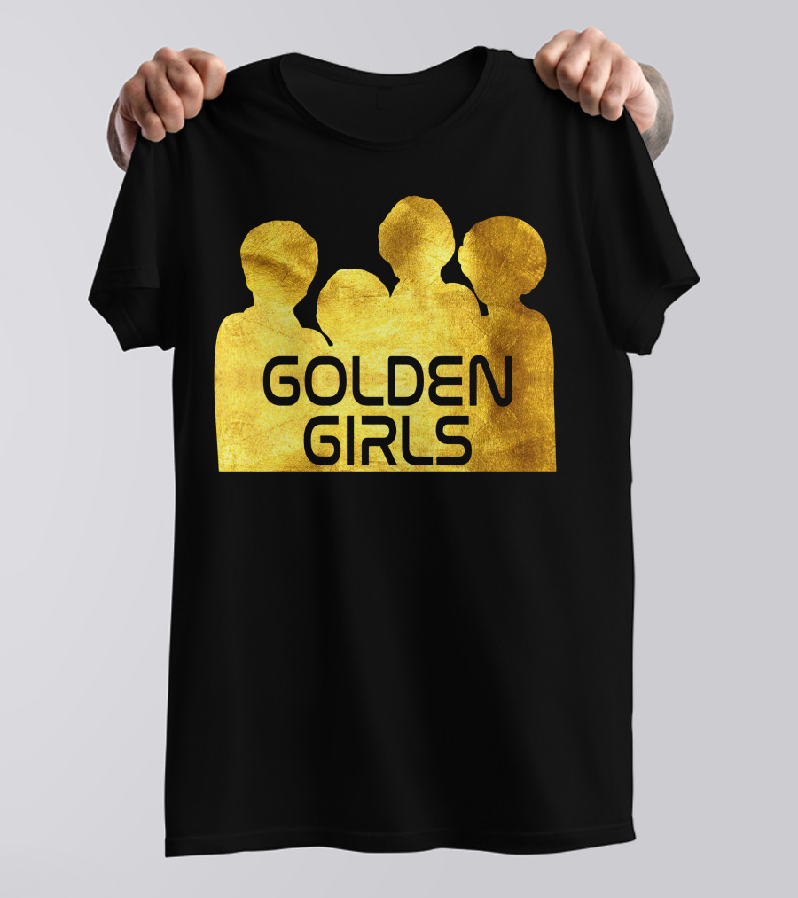 Golden Girls Silhouette Portrait Gold Texture T-Shirt