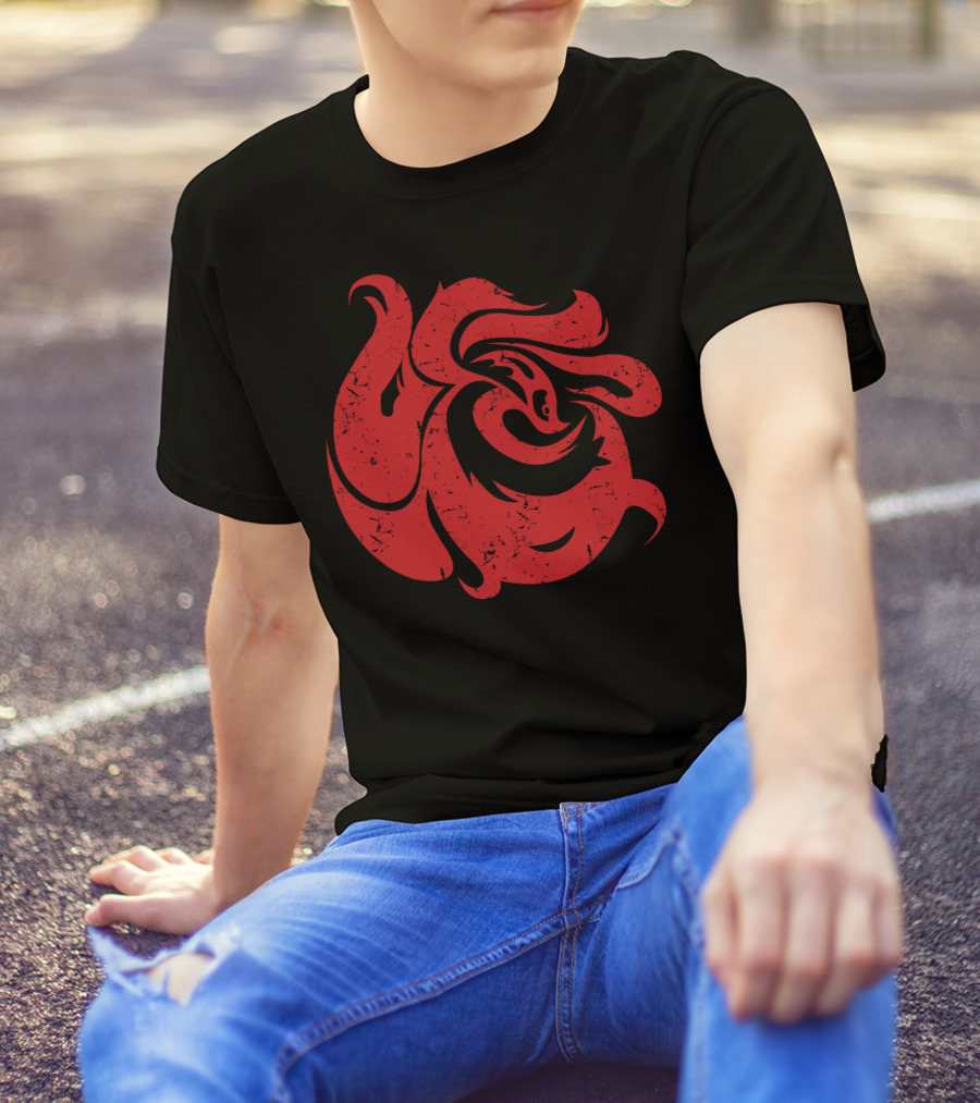 Grunge Tekstur Kyubi Red Seal T-Shirt