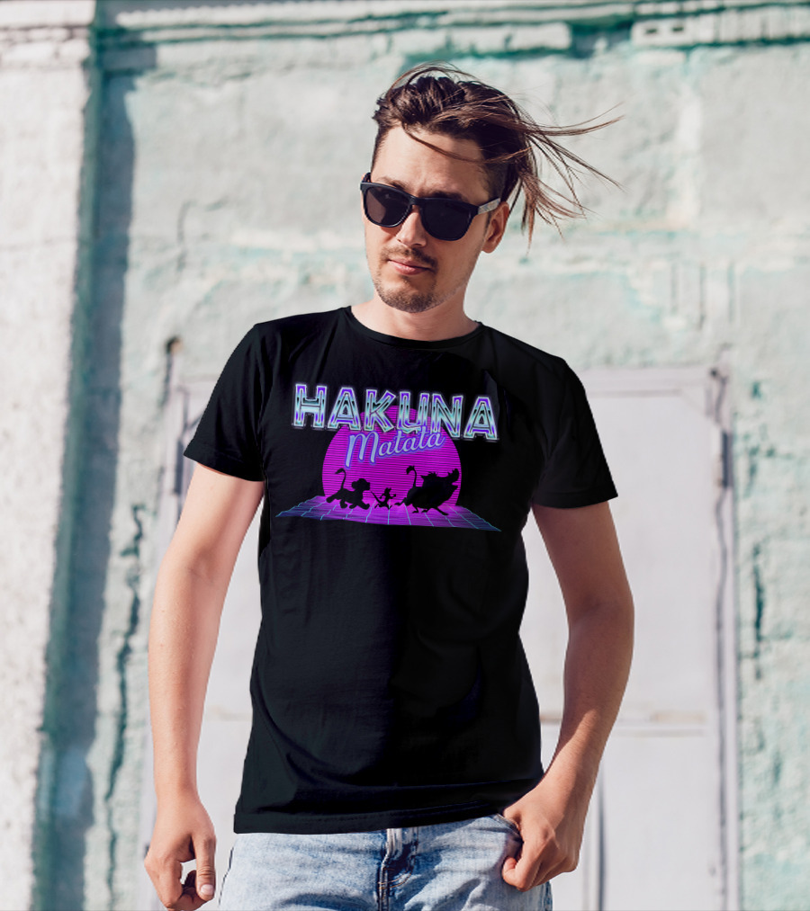 Hakuna Matata Neon Sunset Vaporwave T-Shirt