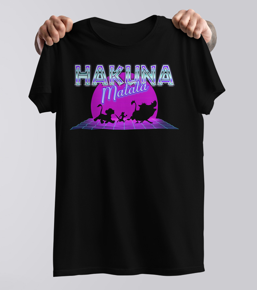 Hakuna Matata Neon Sunset Vaporwave T-Shirt