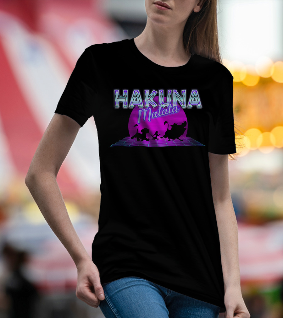Hakuna Matata Neon Sunset Vaporwave T-Shirt