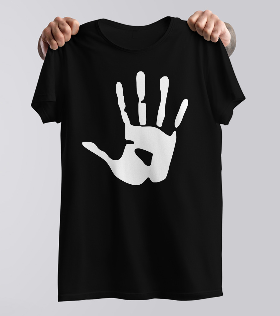 Handprint Sticker Vinyl Decal Iconic White Print T-Shirt