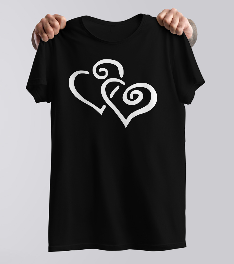 Hearts Sticker Vinyl Decal Spiral T-Shirt