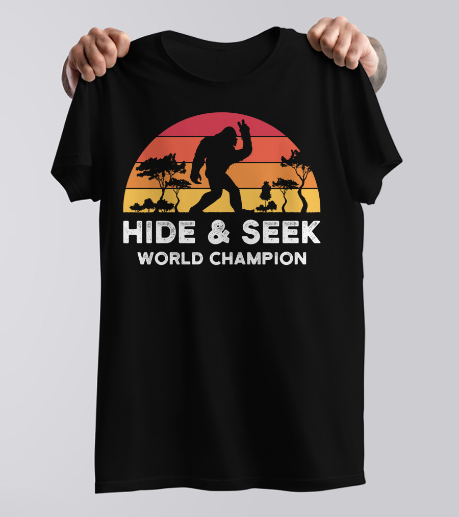 Bigfoot Hide And Seek World Champion Sunset T-Shirt