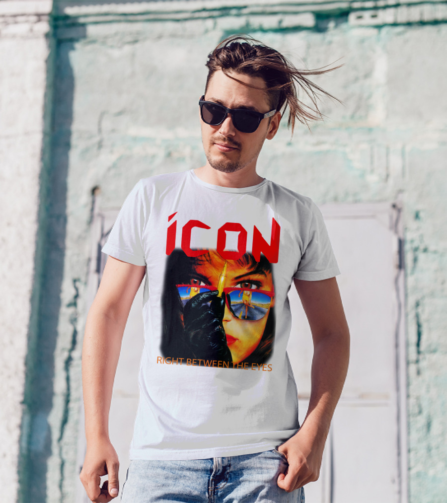 ICON Right Between The Eyes Woman With Bullet Reflection Sunglasses T-Shirt