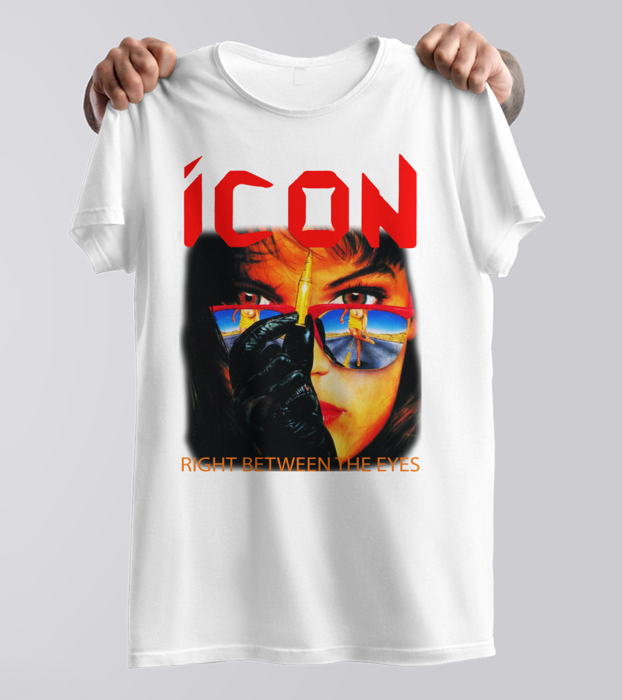 ICON Right Between The Eyes Woman With Bullet Reflection Sunglasses T-Shirt