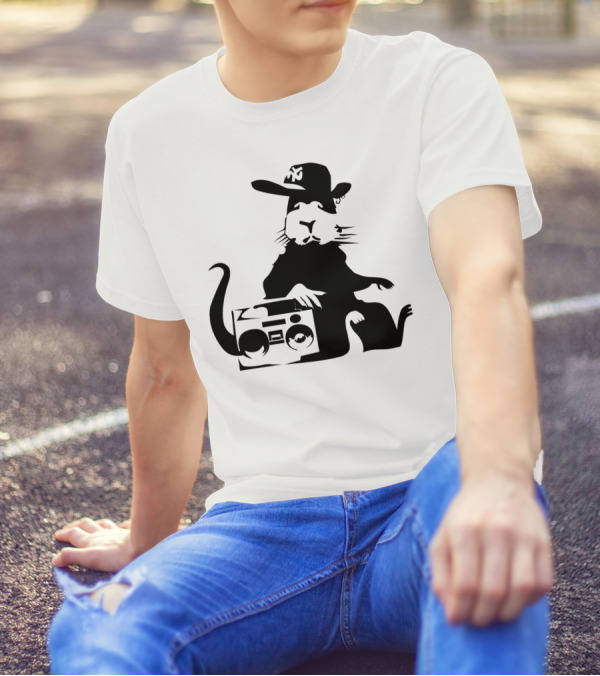 Banksy Rat With Boombox And Hat T-Shirt