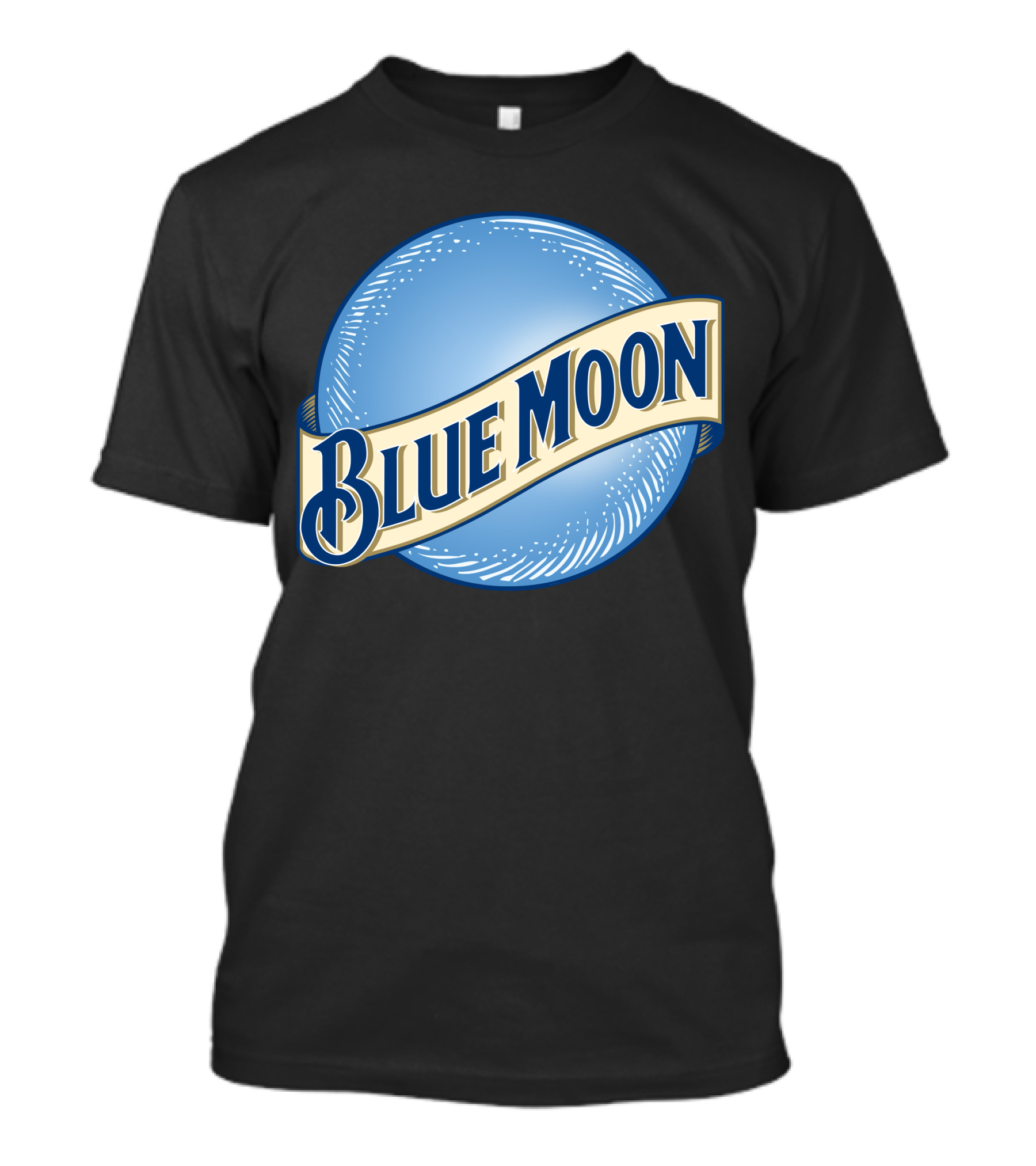 Blue Moon Logo Design With Iconic Circular Emblem T-Shirt