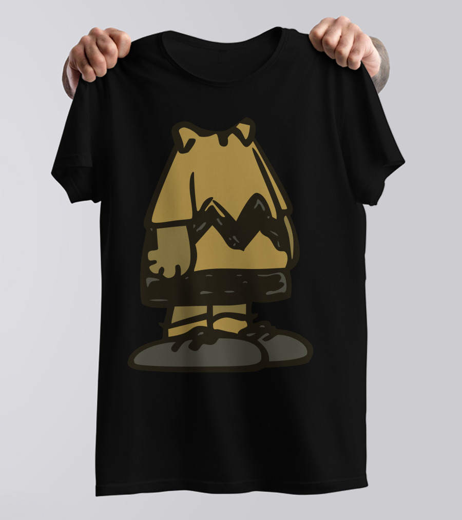 Brown Headless Chevron Shirt Icon With Black Zigzag T-Shirt