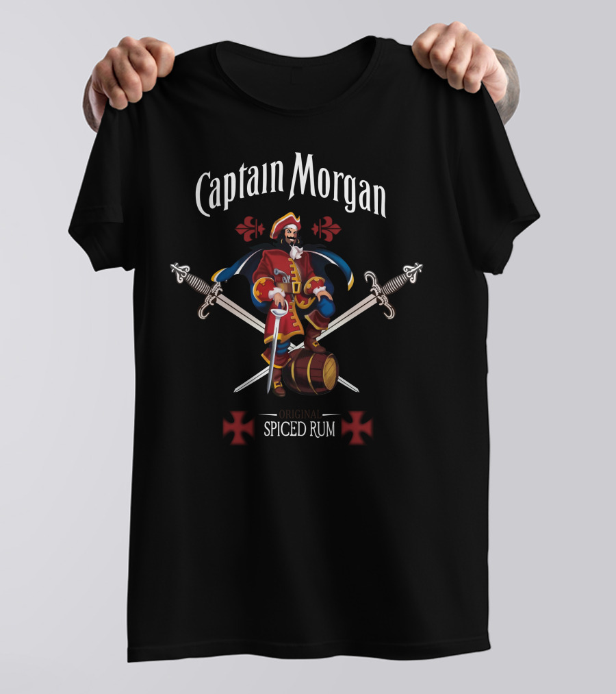 Captain Morgan Spiced Rum Crossed Swords And Barrel T-Shirt
