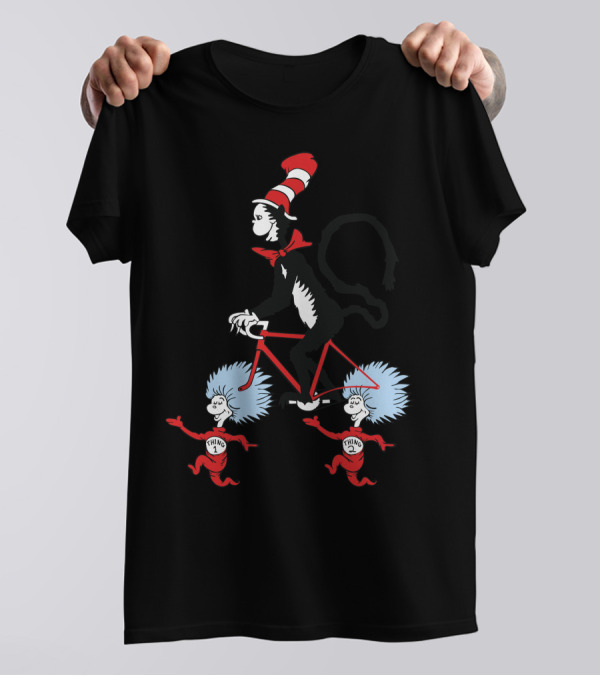Cat In The Hat Thing 1 Thing 2 Bicycle T-Shirt
