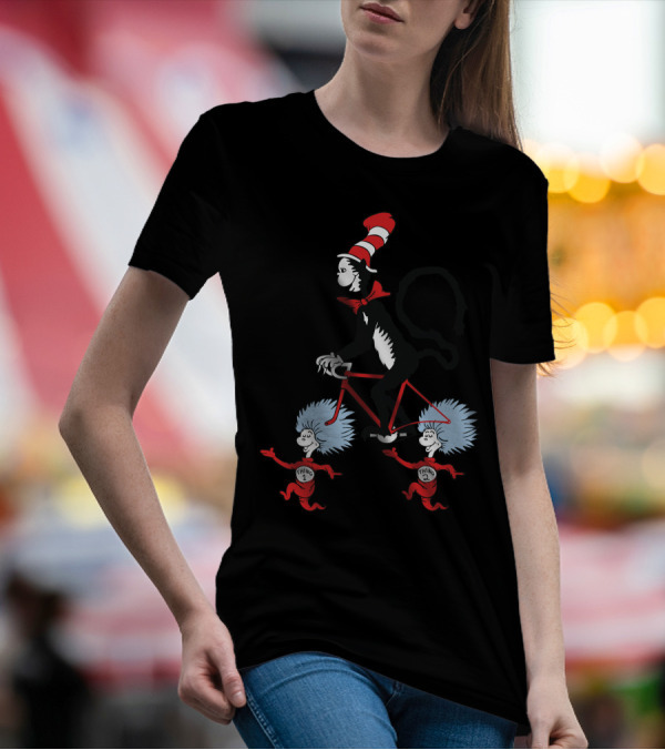 Cat In The Hat Thing 1 Thing 2 Bicycle T-Shirt