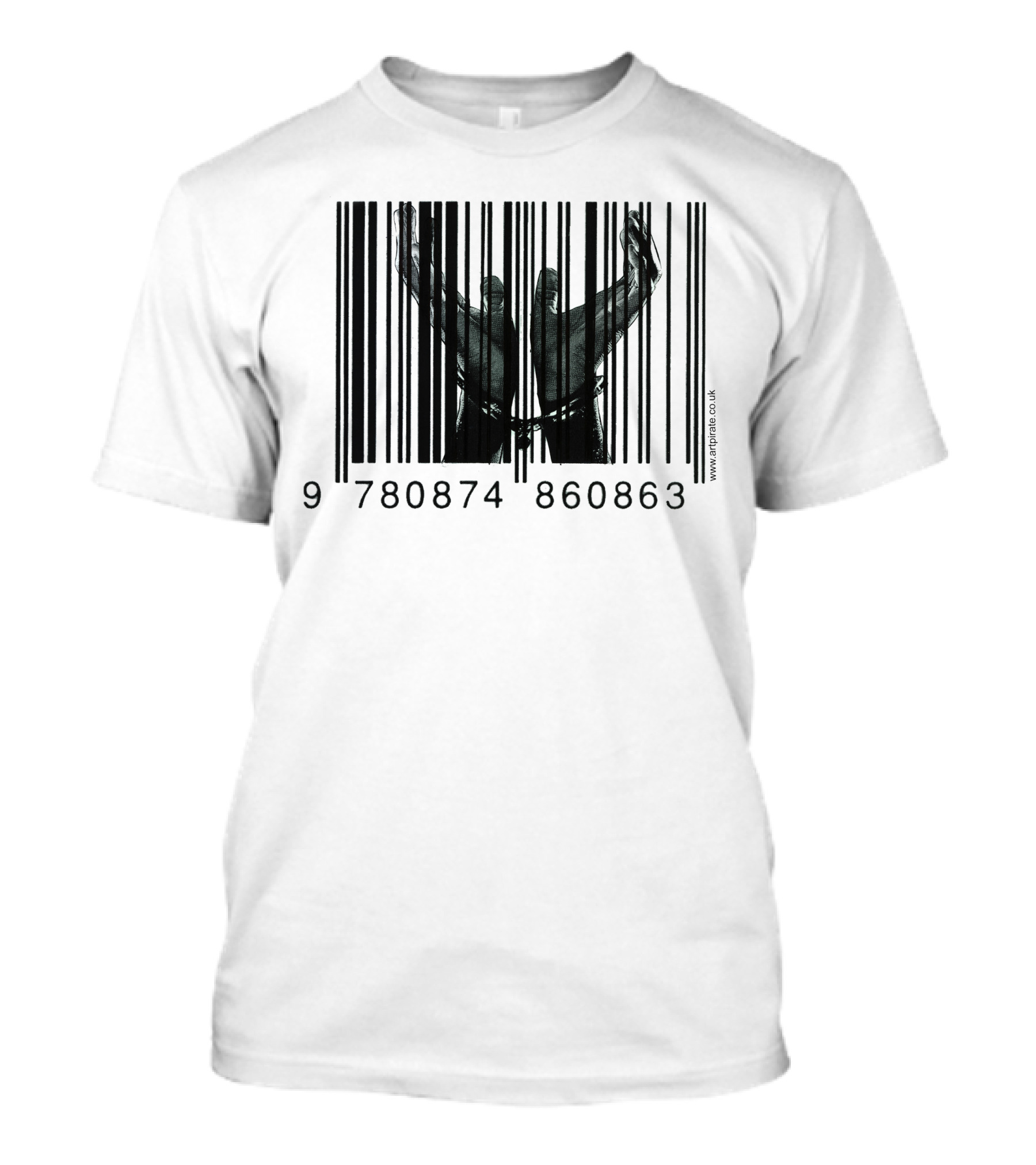 Chained By Capitalism Barcode With Outstretched Arms T-Shirt