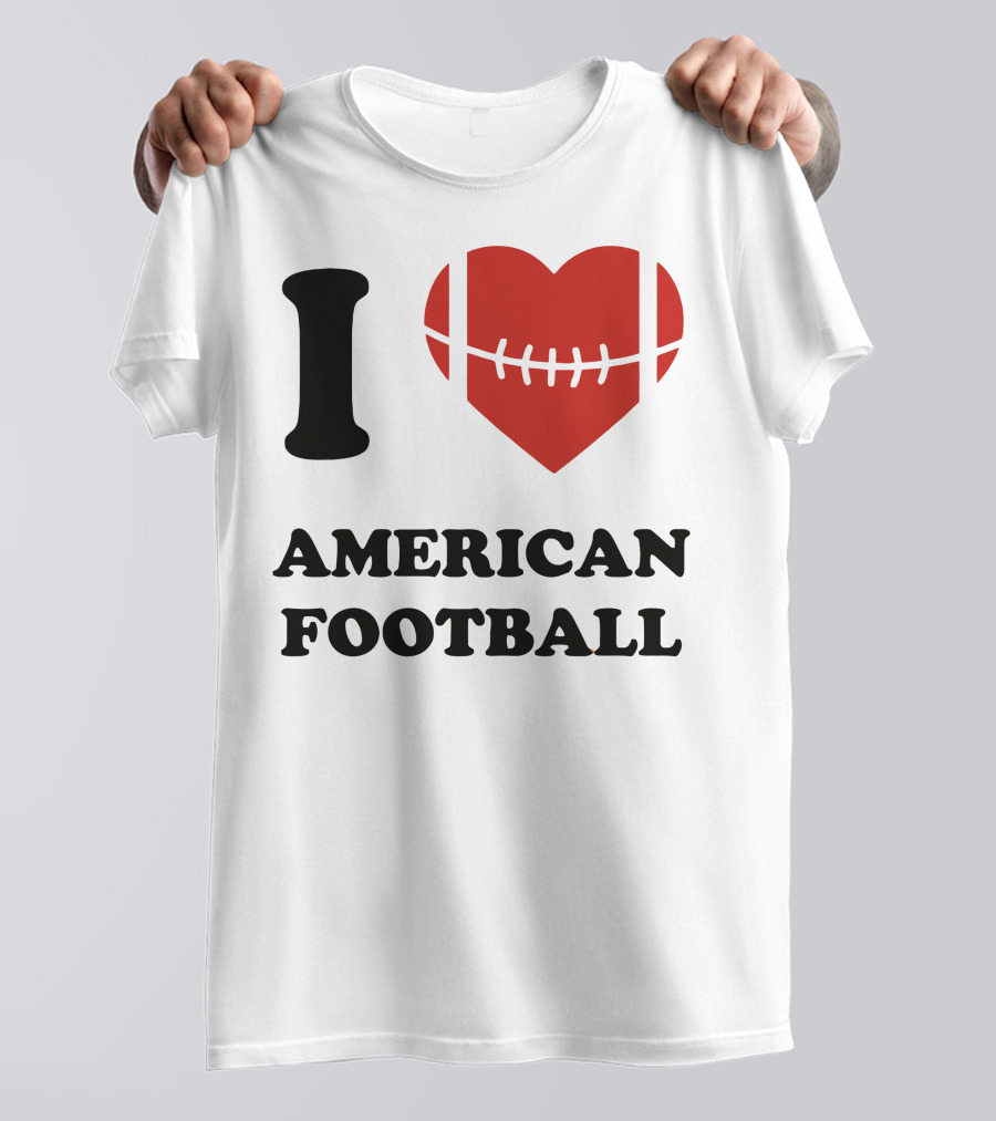 I Love American Football Heart Ball T-Shirt