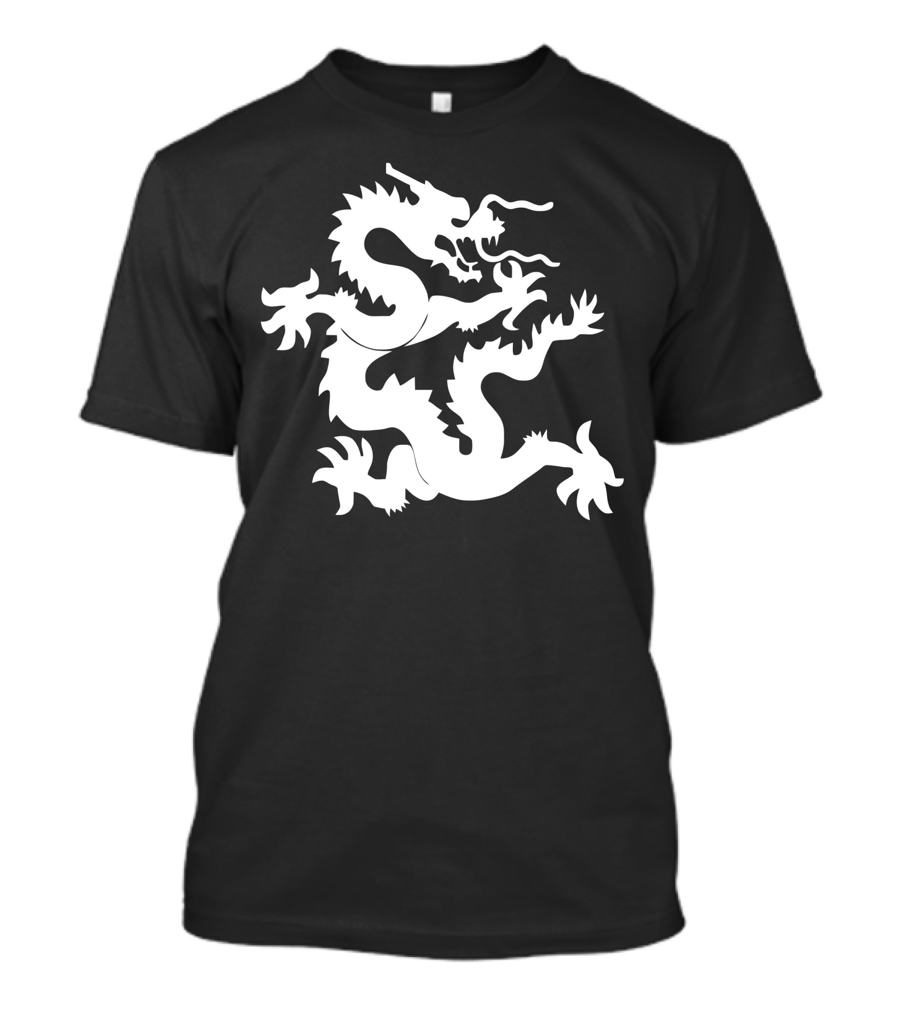 Kung Fu Dragon Martial Arts Style Iconic White Dragon Design Image T-Shirt