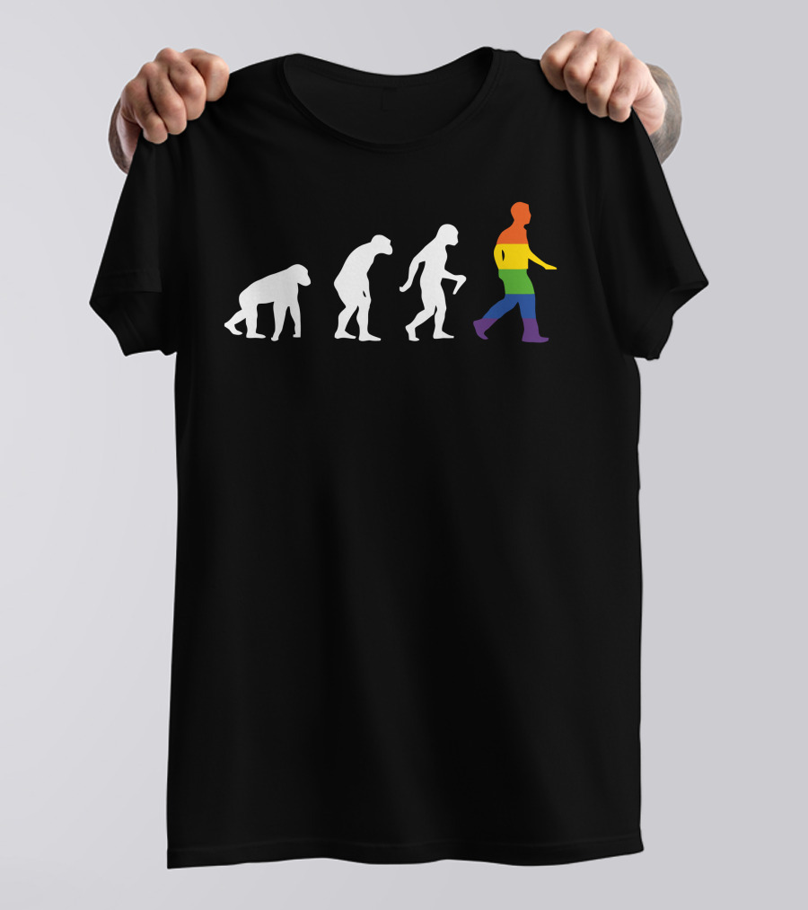 LGBT Evolution Rainbow Pride Marching Forward T-Shirt