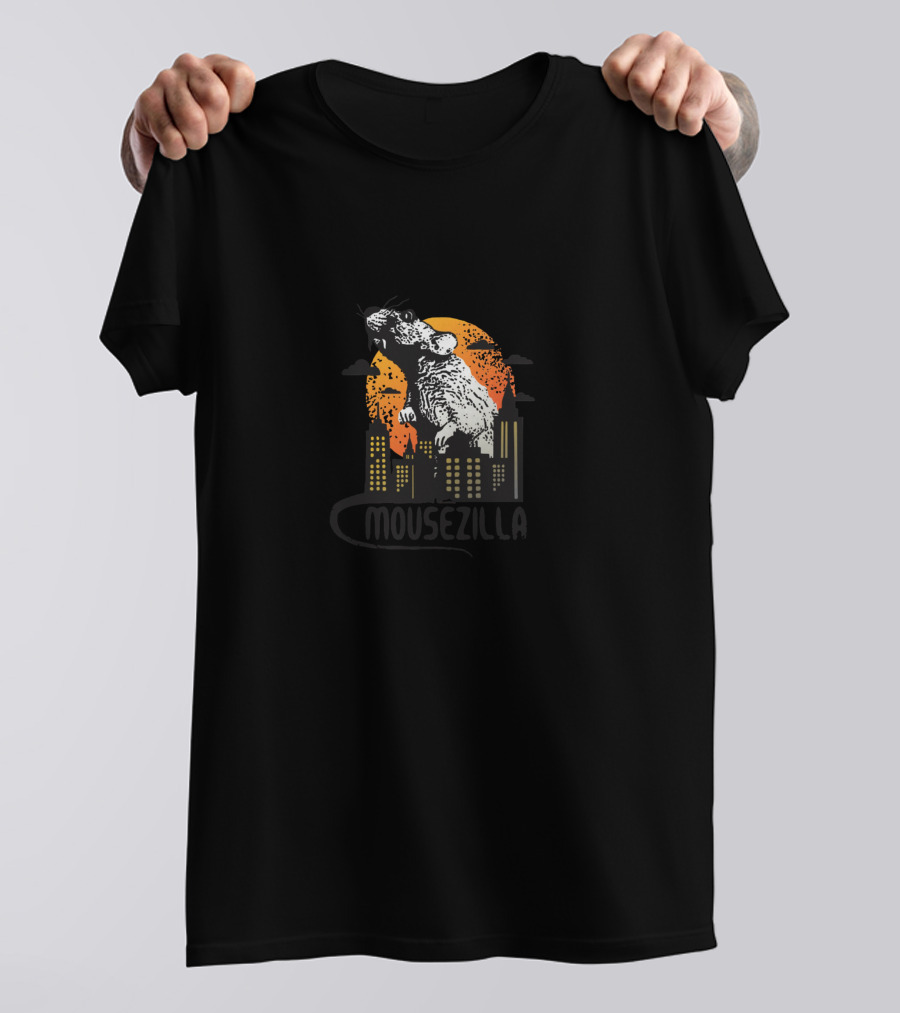 Mousezilla Cityscape Monster Sunburst T-Shirt