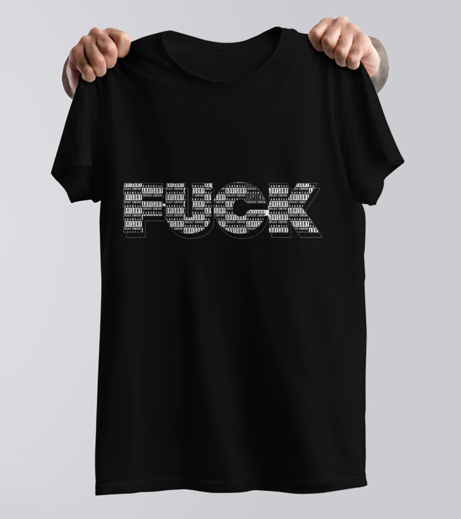 Parental Advisory Typography Style Explicit Content Text T-Shirt