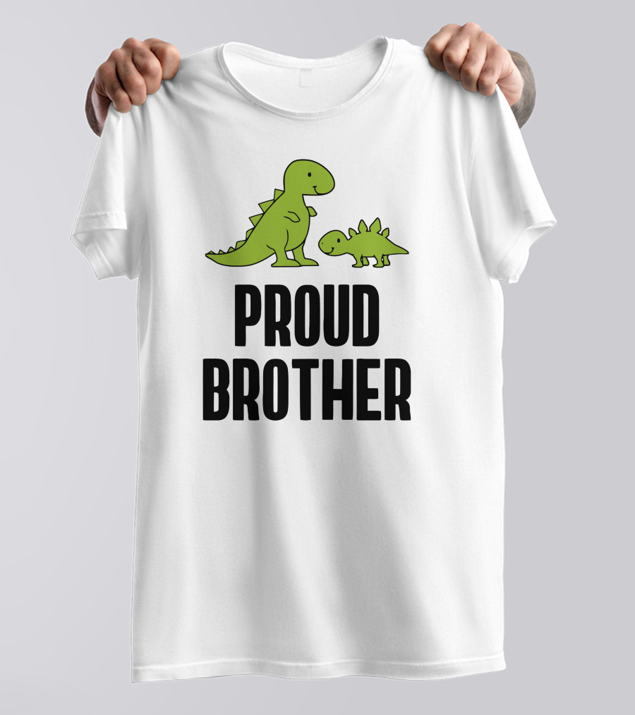 Proud Brother Dinosaurs Green Cartoon Duo T-Shirt