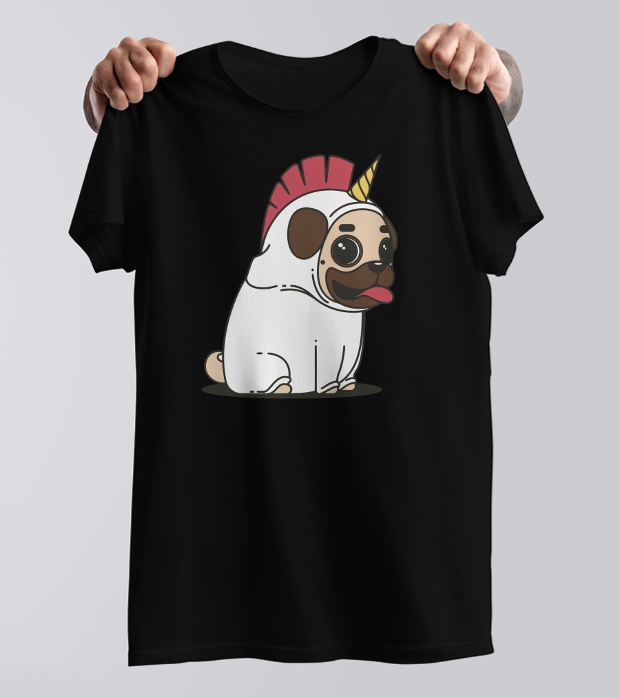 Pugcorn Unicorn Costume Fantasy Pug Dog T-Shirt