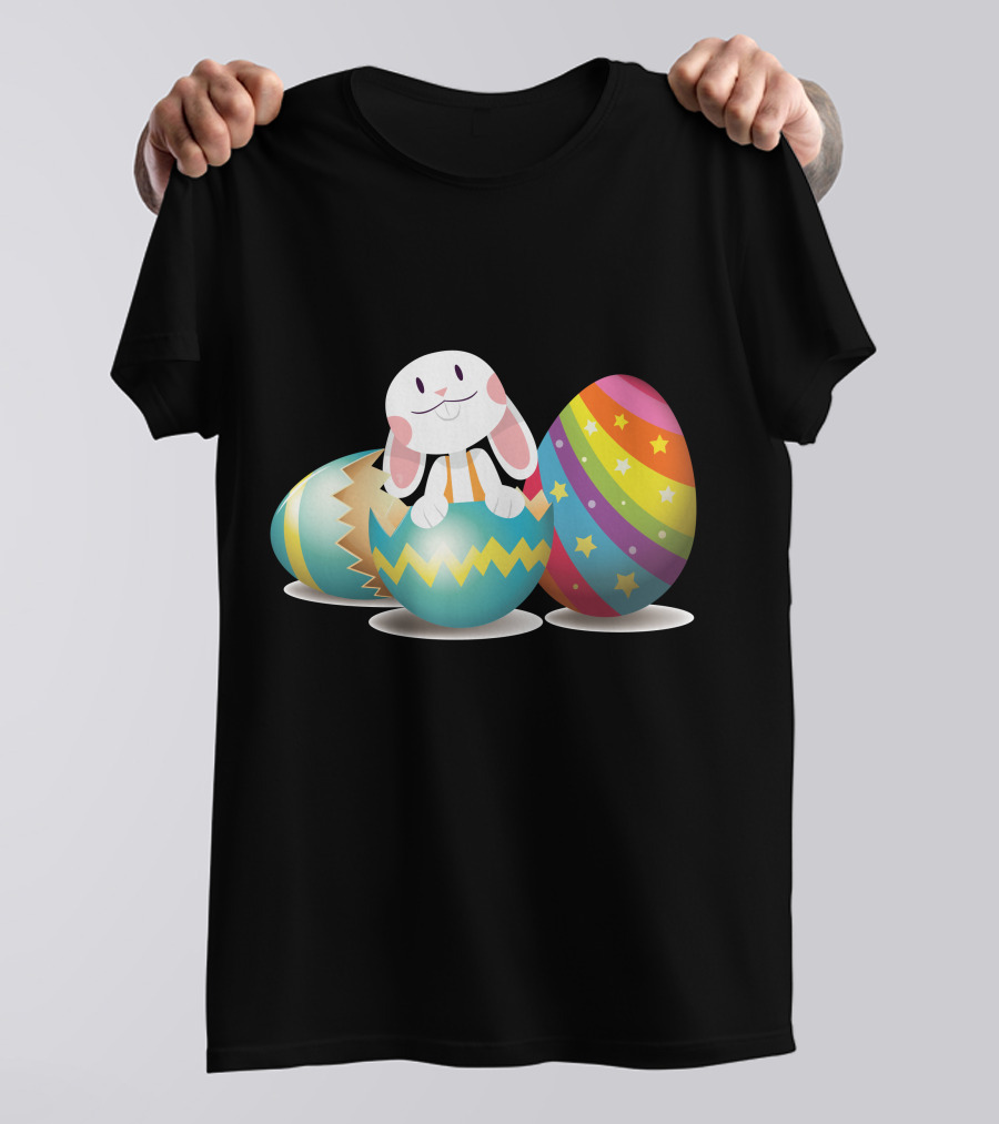 Rabbit Hidden In Colorful Easter Egg T-Shirt