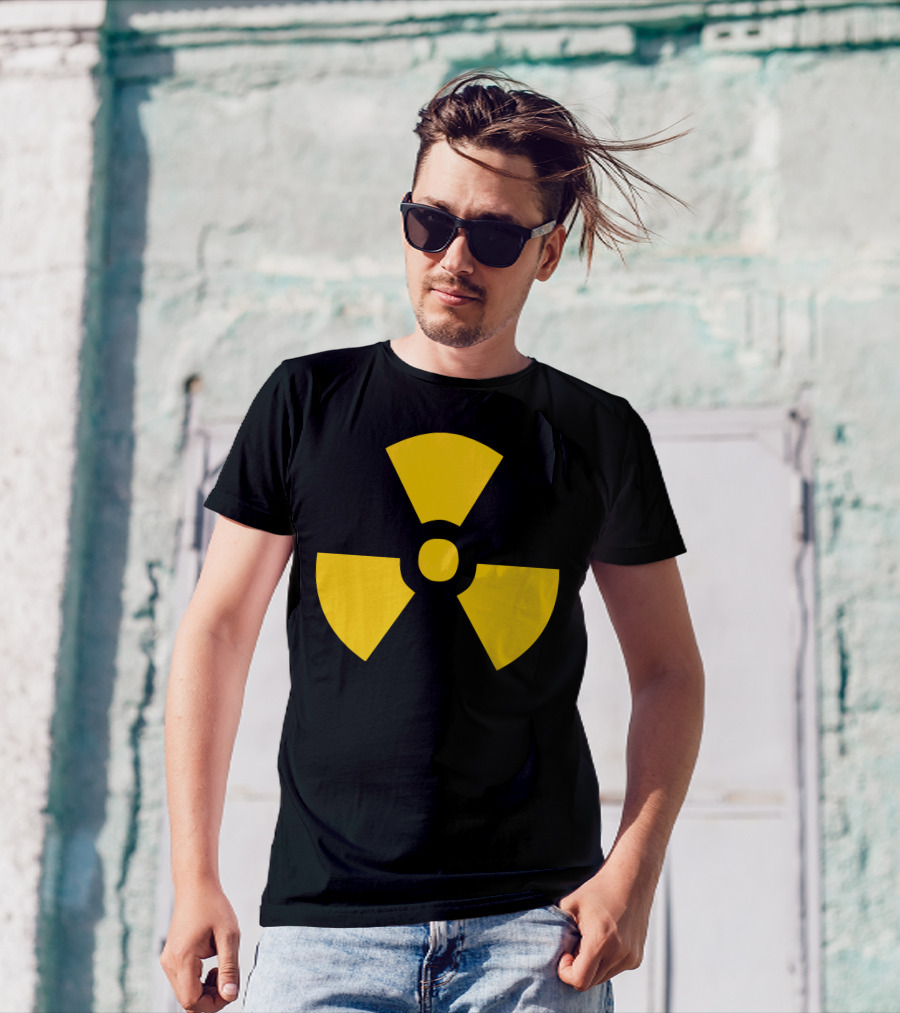 Radioactive Hazard Symbol Yellow Black Nuclear Warning T-Shirt