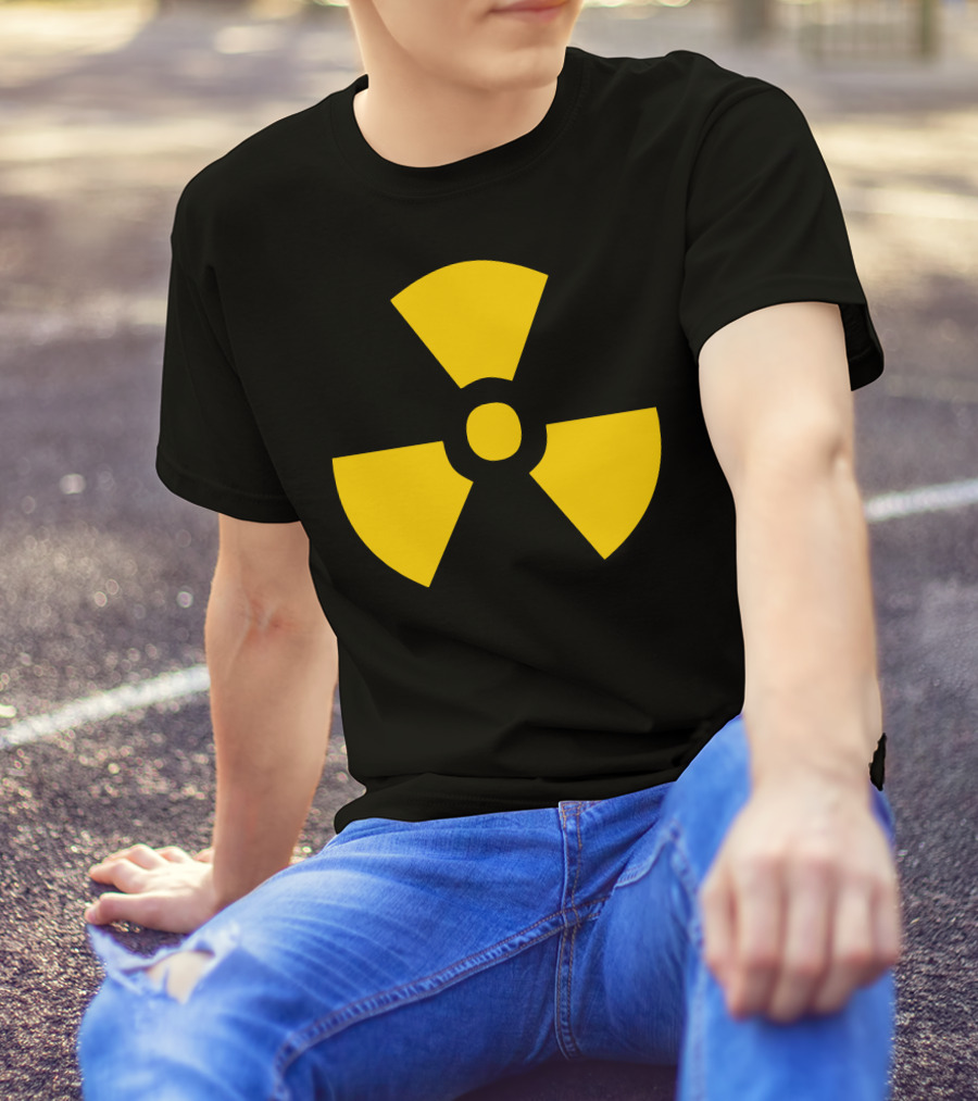 Radioactive Hazard Symbol Yellow Black Nuclear Warning T-Shirt