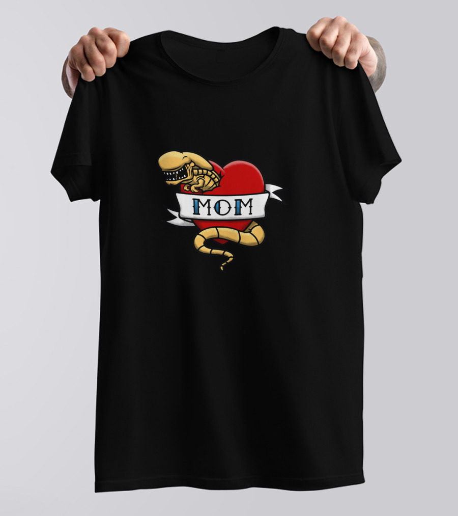 Alien Mom Tattoo Heart Creature T-Shirt