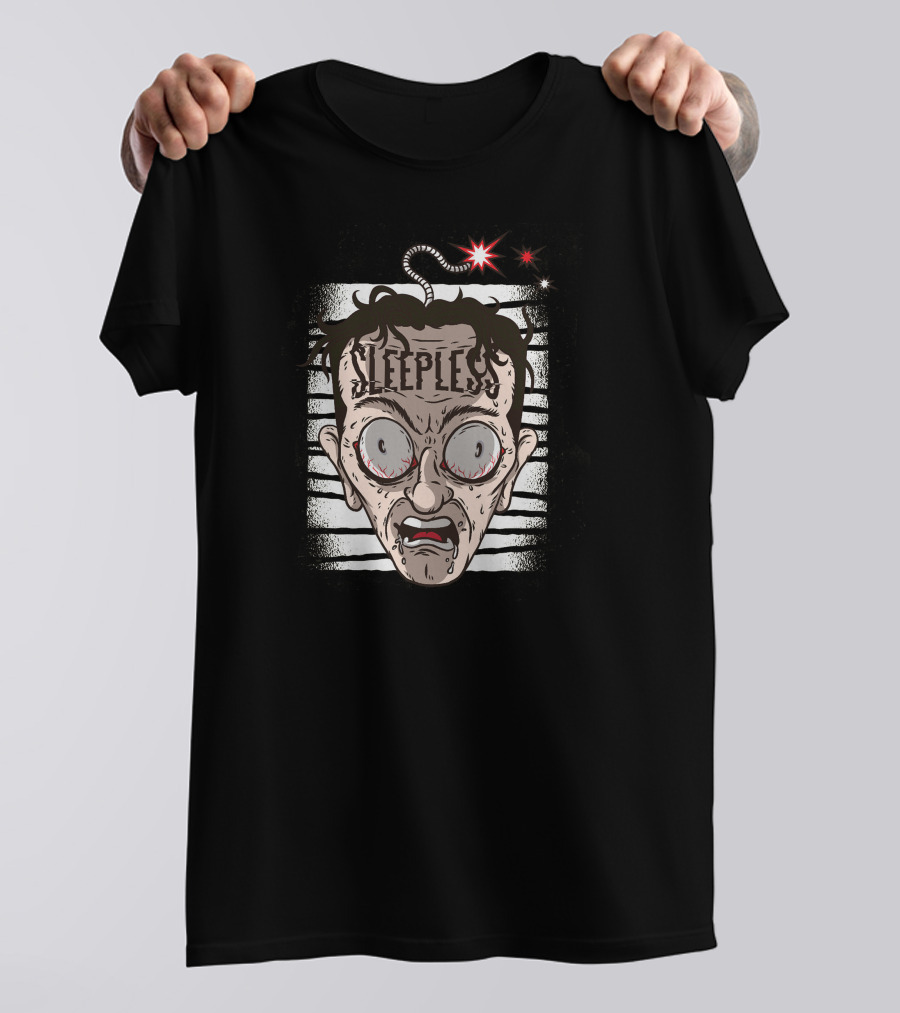 Sleepless Head Bomb Countdown Panic Face T-Shirt