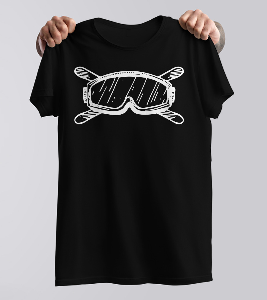 Snowboard Glasses And Crossed Snowboard T-Shirt