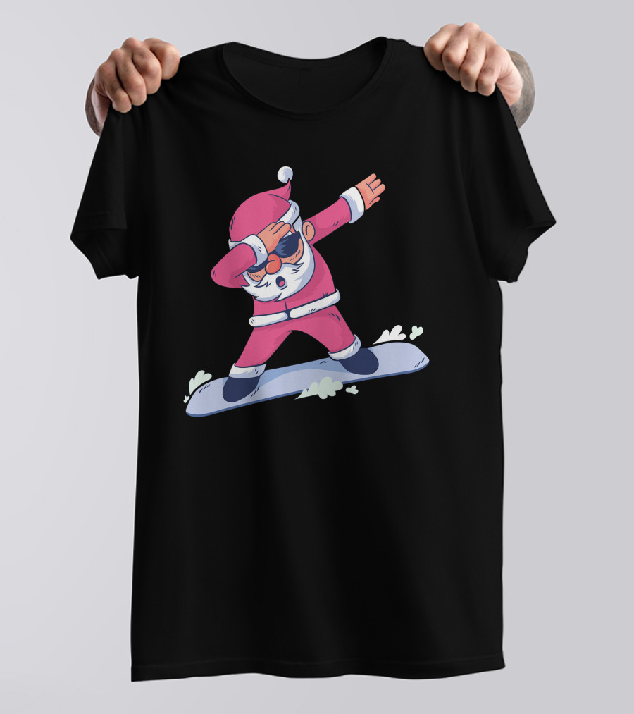 Snowboard Santa Dab Holiday Fun T-Shirt