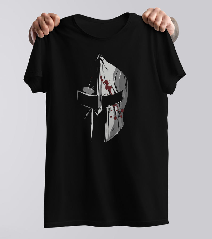 Spartan Helmet Blood Splatter Iconic T-Shirt