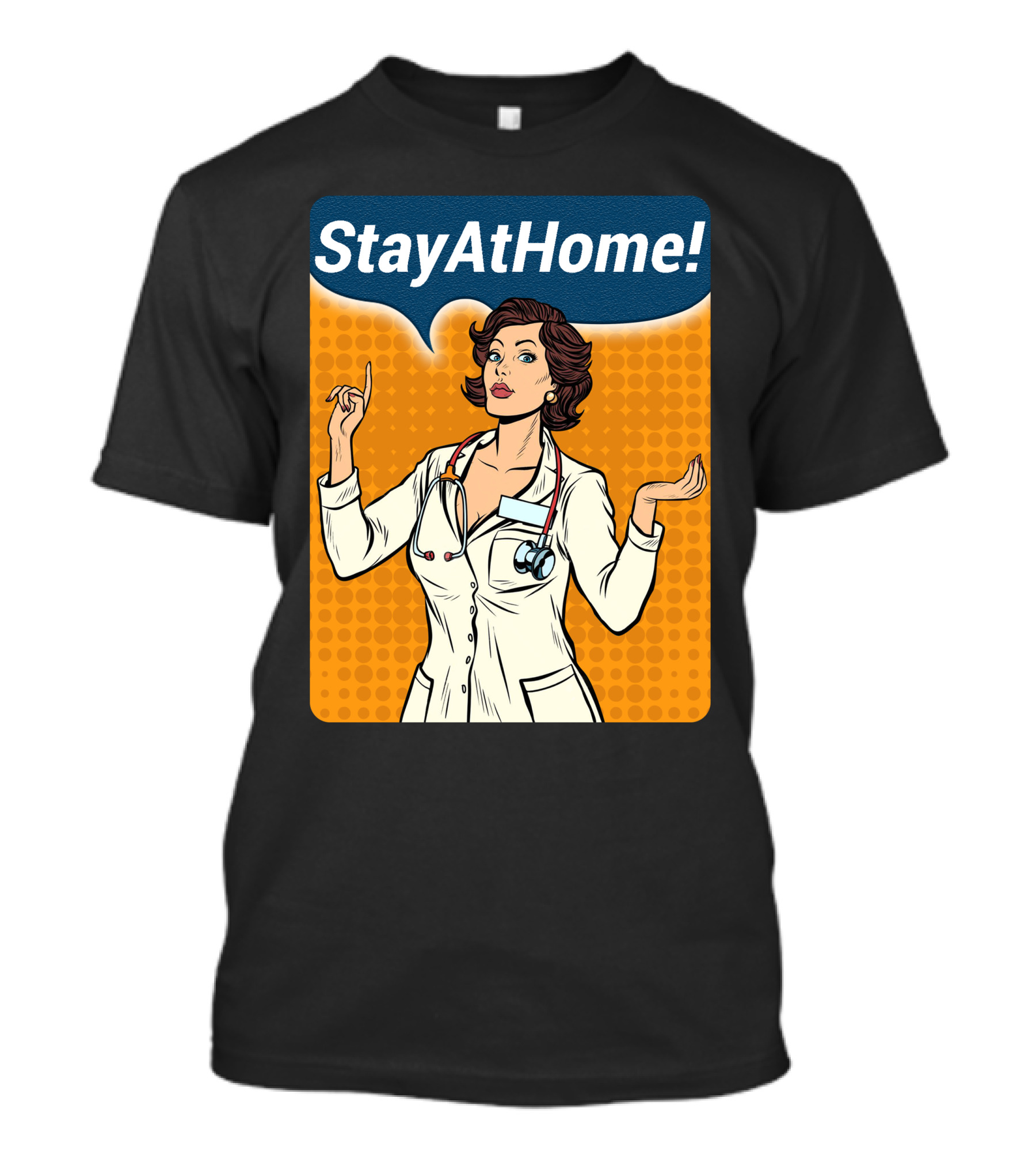 Stay At Home Woman Doctor Retro Pop T-Shirt