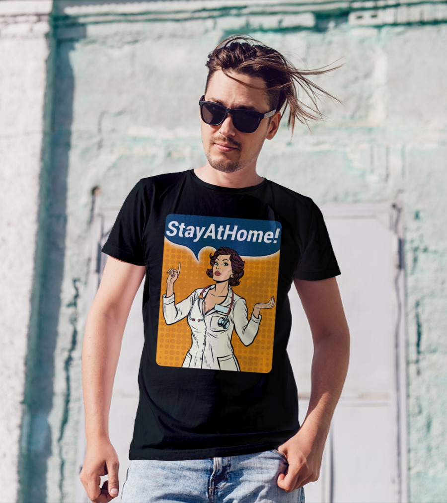 Stay At Home Woman Doctor Retro Pop T-Shirt