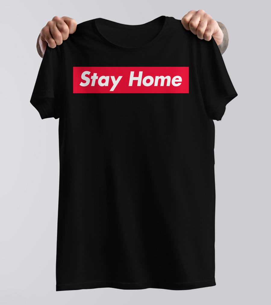Stay Home Red Box T-Shirt