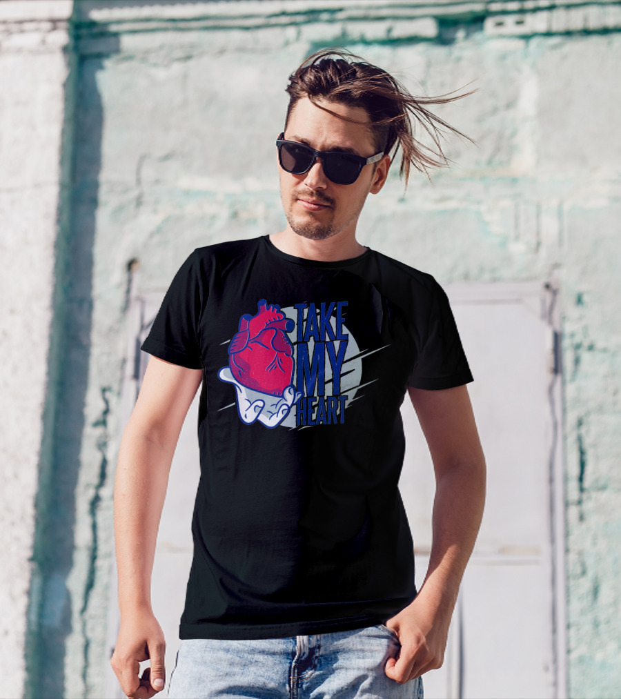 Take My Heart Anatomical Illustration In Hand T-Shirt