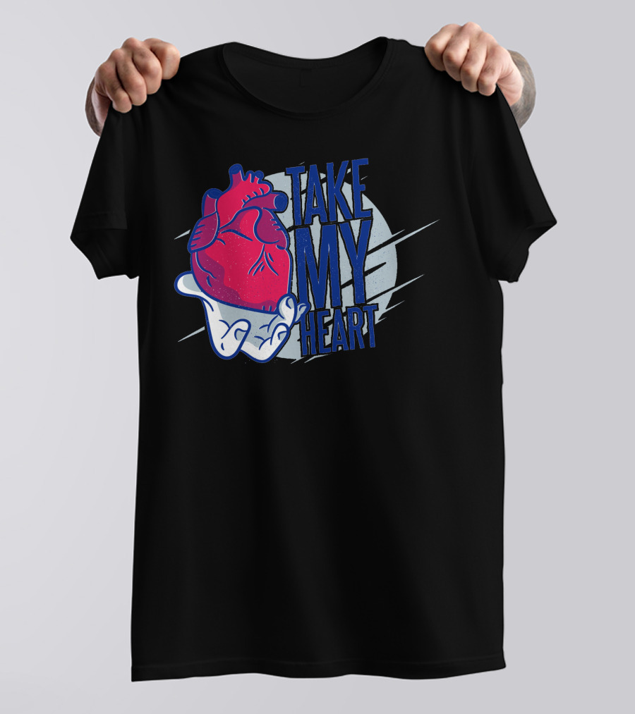 Take My Heart Anatomical Illustration In Hand T-Shirt