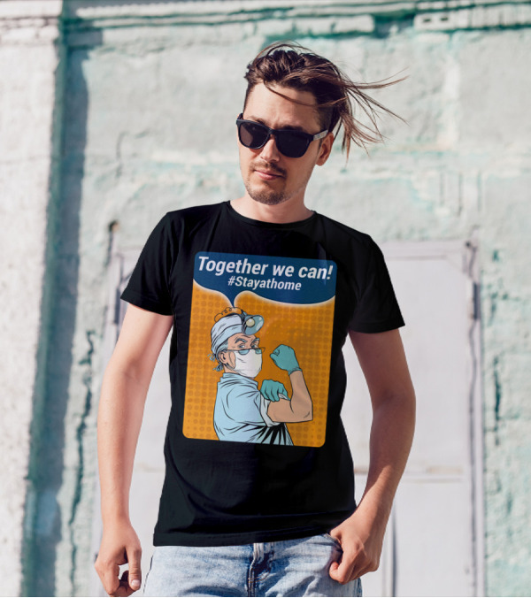 Together We Can #Stayathome Nurse Poster Iconic T-Shirt