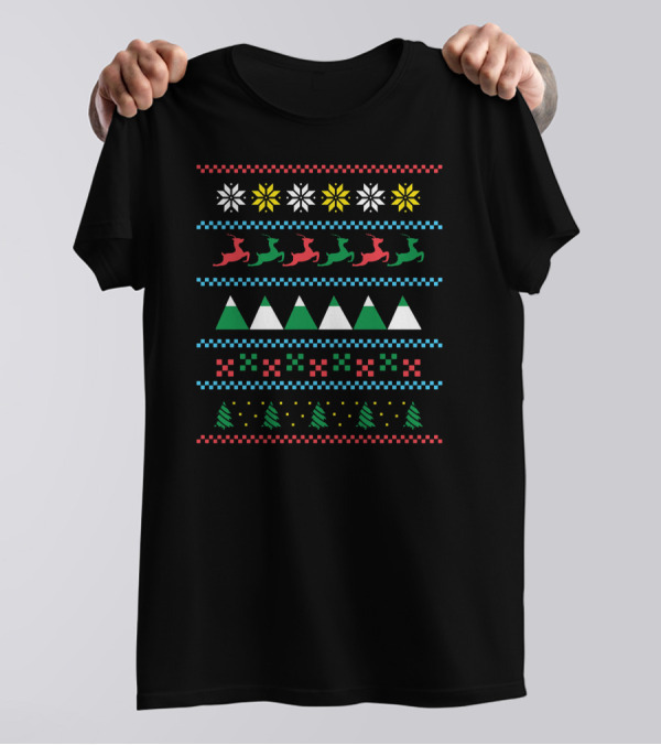 UglyWinter Snowflakes Reindeer Trees Festive T-Shirt