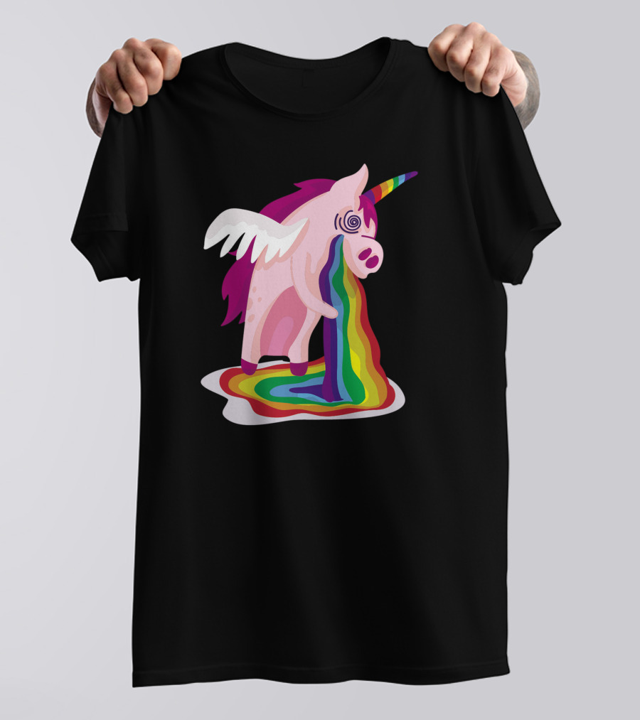 Unicorn Rainbow Vomiting Colorful T-Shirt