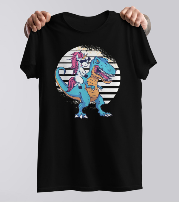 Unicorn Rex Riding Dinosaur T-Shirt