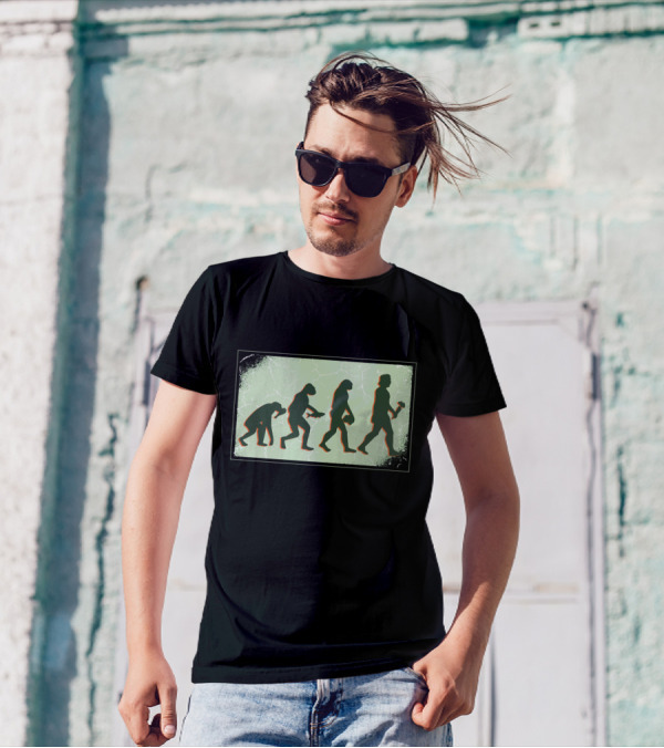 Vegan Evolution Silhouette Progression With Plant-Based Symbolism T-Shirt