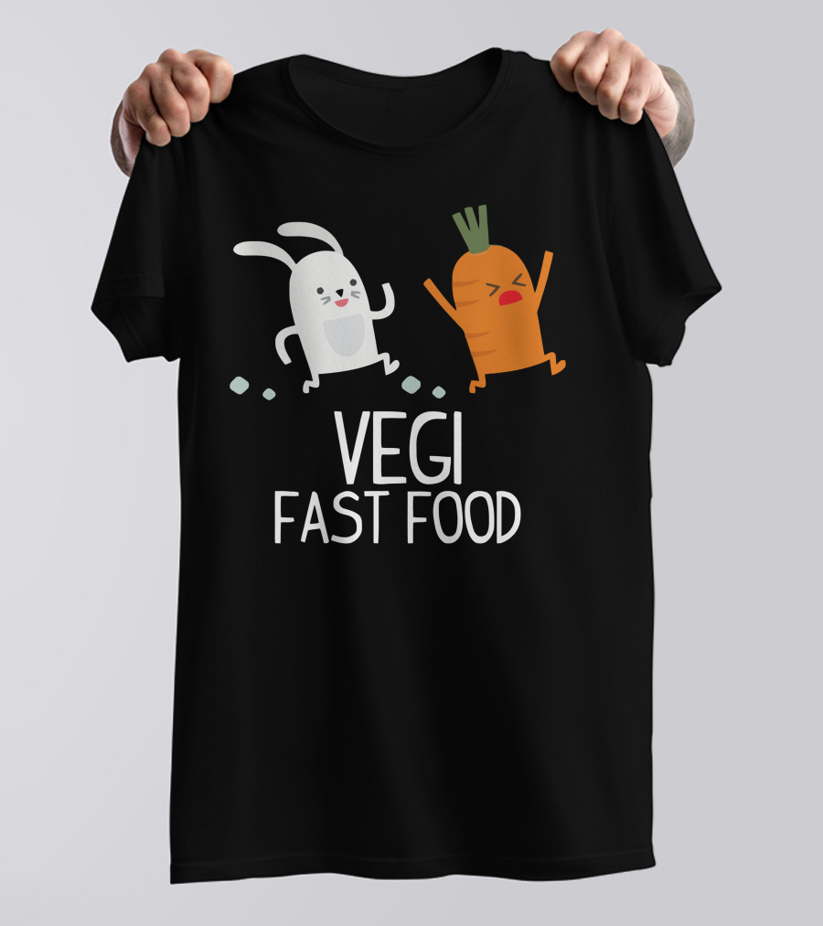 Vegi Fast Food Rabbit And Carrot Chase T-Shirt