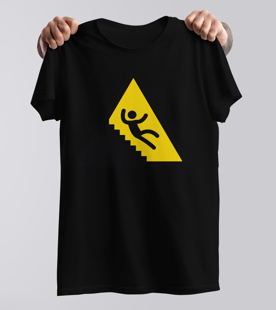 Warning Falling Hazard Icon Stairs T-Shirt