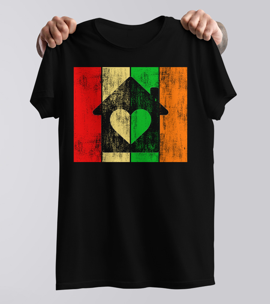 Closethedoor Heart House Distressed Colors T-Shirt